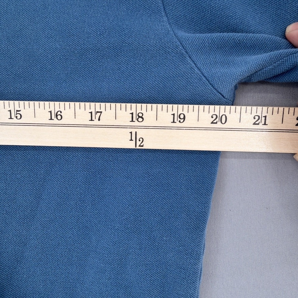 Gap Polo Shirt Men's Medium Blue Short Sleeve Cotton Distressed Classic Preppy - Picture 6 of 7